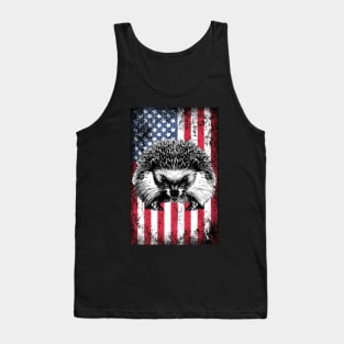 Patriotic Porcupine American Flag Tank Top